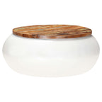 Tavolino da Salotto Bianco 68x68x30 cm Legno di Recupero