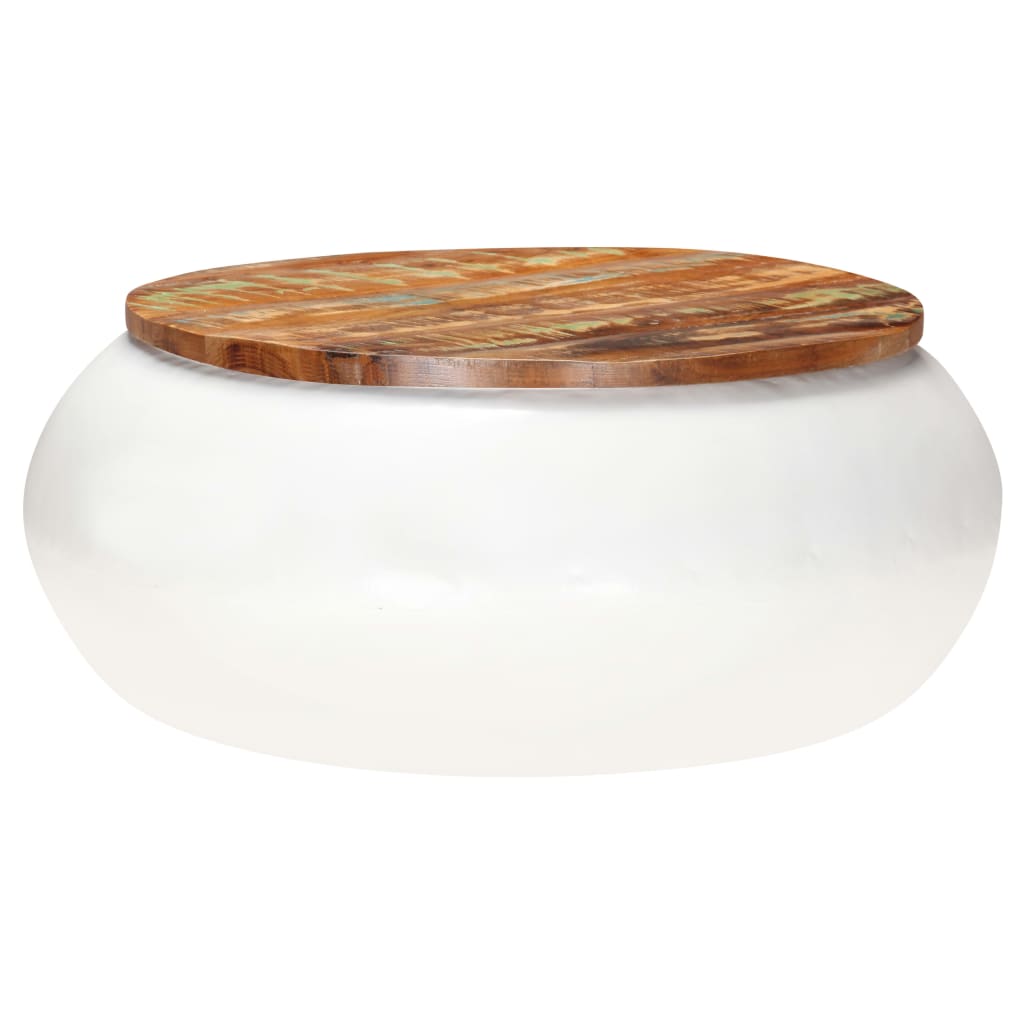 Tavolino da Salotto Bianco 68x68x30 cm Legno di Recupero