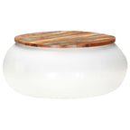 Tavolino da Salotto Bianco 68x68x30 cm Legno di Recupero