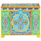 Baule Dipinto a Mano 50x40x40 cm in Legno Massello di Mango