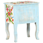 Comodino Dipinto a Mano 40x30x50 cm in Legno Massello di Mango