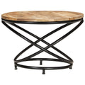 Tavolino Nero 60x60x40 cm in Legno Massello di Mango Grezzo