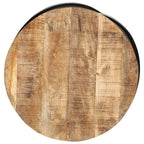 Tavolino Nero 60x60x40 cm in Legno Massello di Mango Grezzo