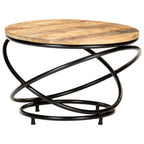Tavolino Nero 60x60x40 cm in Legno Massello di Mango Grezzo