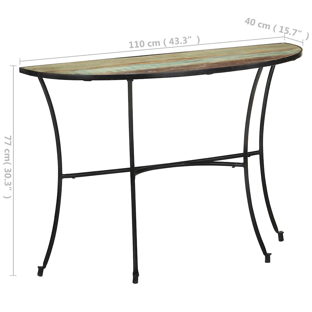 Tavolino Laterale 110x40x77 cm in Legno Massello di Recupero