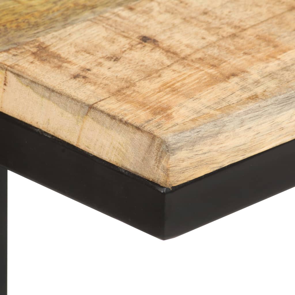 Tavolini Laterali 2 pz 31,5x24,5x64,5 cm Legno di Mango Grezzo