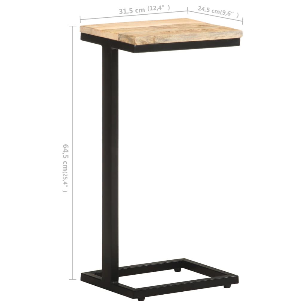 Tavolini Laterali 2 pz 31,5x24,5x64,5 cm Legno di Mango Grezzo