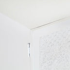 Mobile Porta TV Bianco 115x30x46cm in Legno Massello di Mango