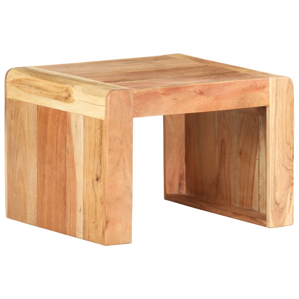Tavolino Laterale 40x40x30 cm in Legno Massello di Acacia