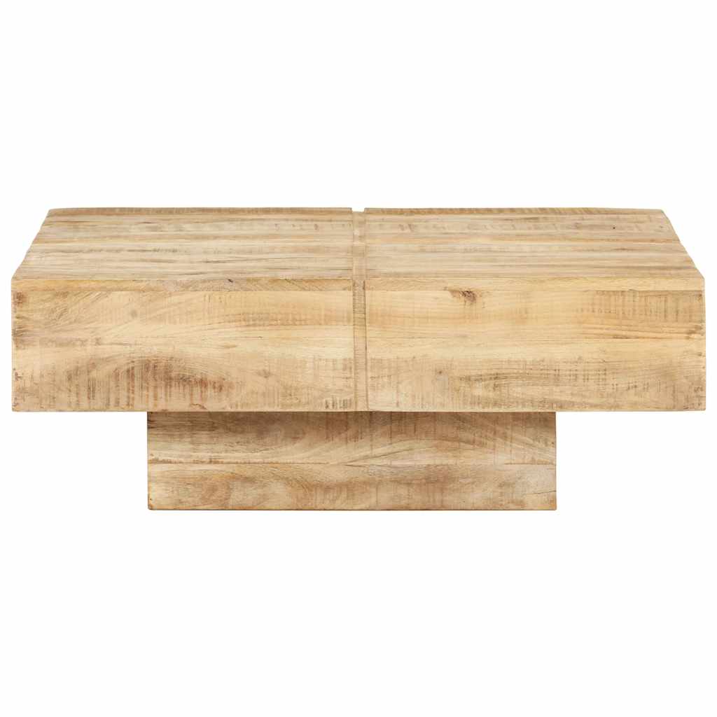 Tavolino da Salotto 80x80x28 cm in Legno Massello di Mango