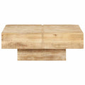 Tavolino da Salotto 80x80x28 cm in Legno Massello di Mango