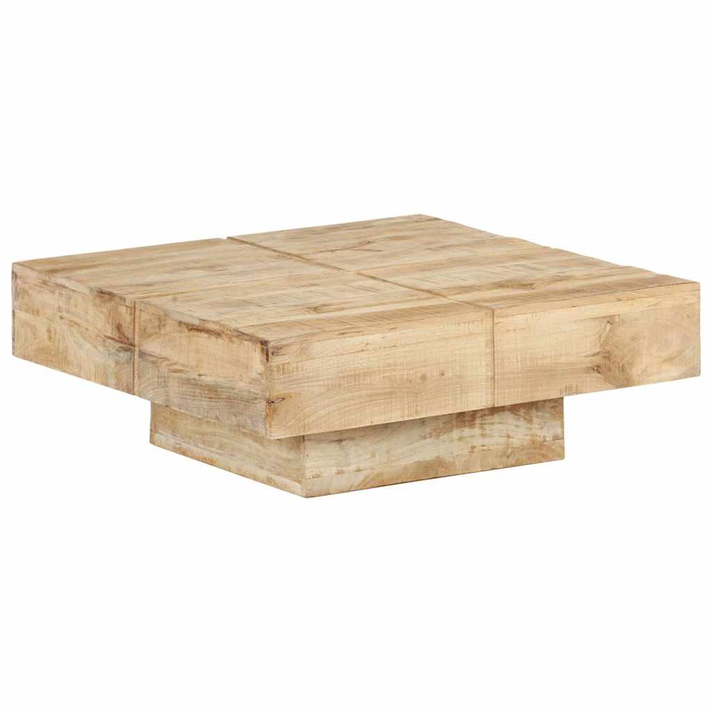 Tavolino da Salotto 80x80x28 cm in Legno Massello di Mango