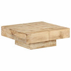 Tavolino da Salotto 80x80x28 cm in Legno Massello di Mango