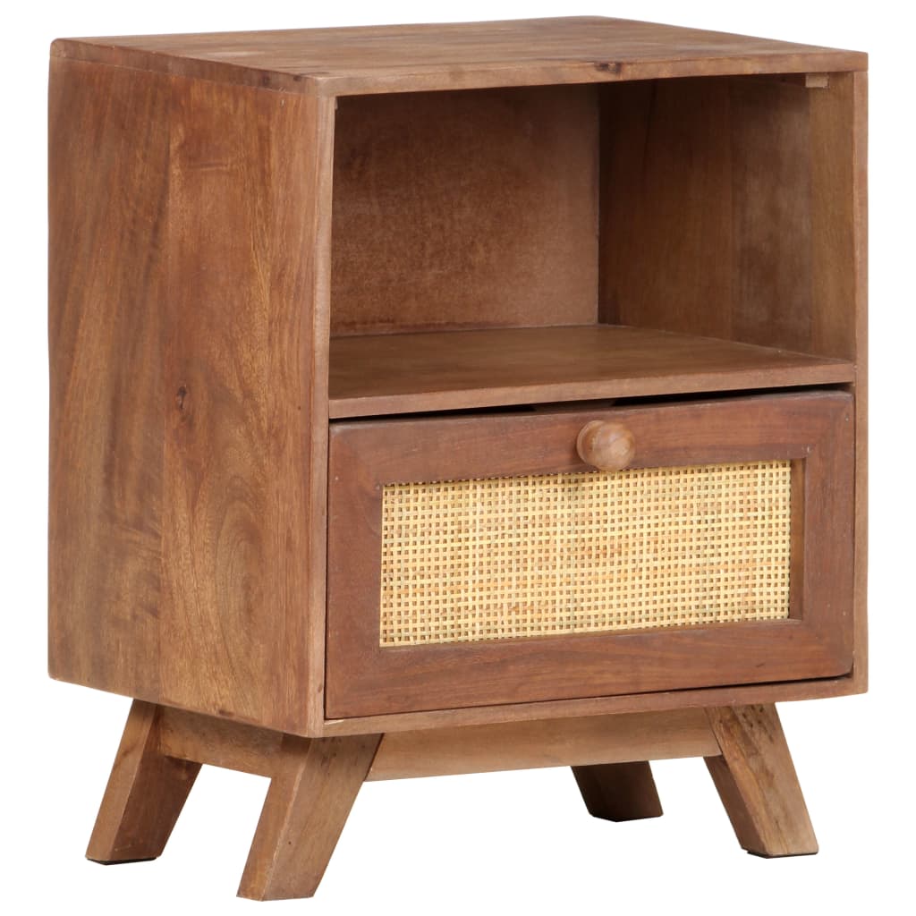 Comodino 40x30x50 cm in Legno Massello di Mango
