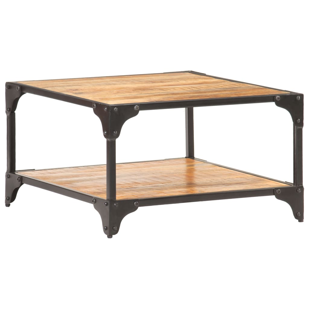 Tavolino da Salotto 60x60x35 cm in Legno Massello di Mango