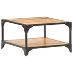 Tavolino da Salotto 60x60x35 cm in Legno Massello di Mango