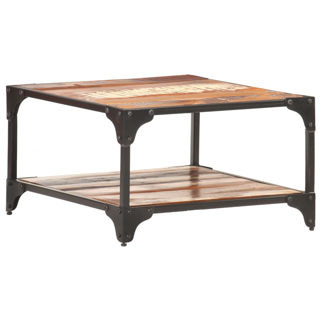 Tavolino da Salotto 60x60x35 cm in Legno Massello di Recupero