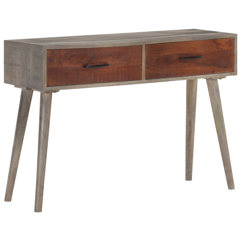 Tavolo Consolle Grigio 110x35x75 cm in Massello di Mango Grezzo