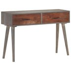 Tavolo Consolle Grigio 110x35x75 cm in Massello di Mango Grezzo