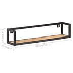 Mensole a Muro 2 pz 80 cm in Legno Massello di Mango Grezzo