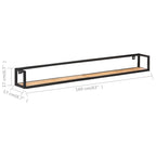 Mensole a Muro 2 pz 160 cm in Legno Massello di Acacia