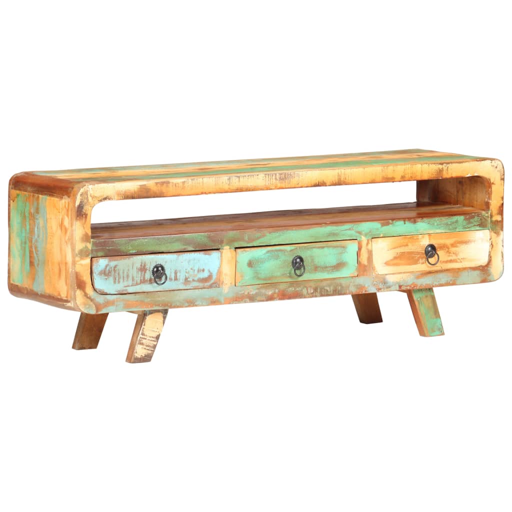 Mobile Porta TV 117x30x41 cm in Legno Massello di Recupero