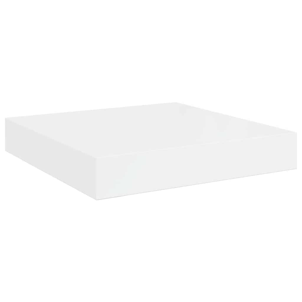 Scaffale a Parete Bianco Lucido 23x23,5x3,8 cm in MDF