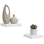 Scaffali a Parete 2 pz Bianco Lucido 23x23,5x3,8 cm in MDF