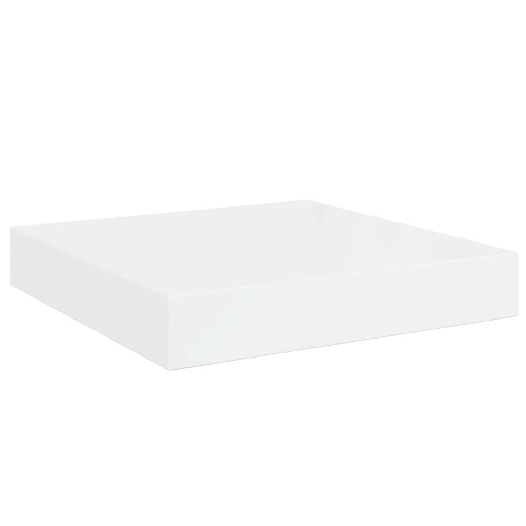Scaffali a Parete 2 pz Bianco Lucido 23x23,5x3,8 cm in MDF