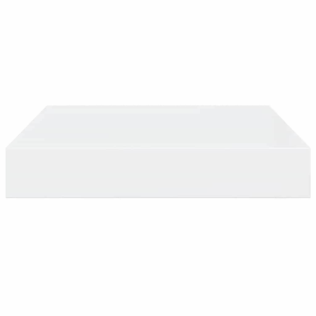 Scaffali a Parete 2 pz Bianco Lucido 23x23,5x3,8 cm in MDF