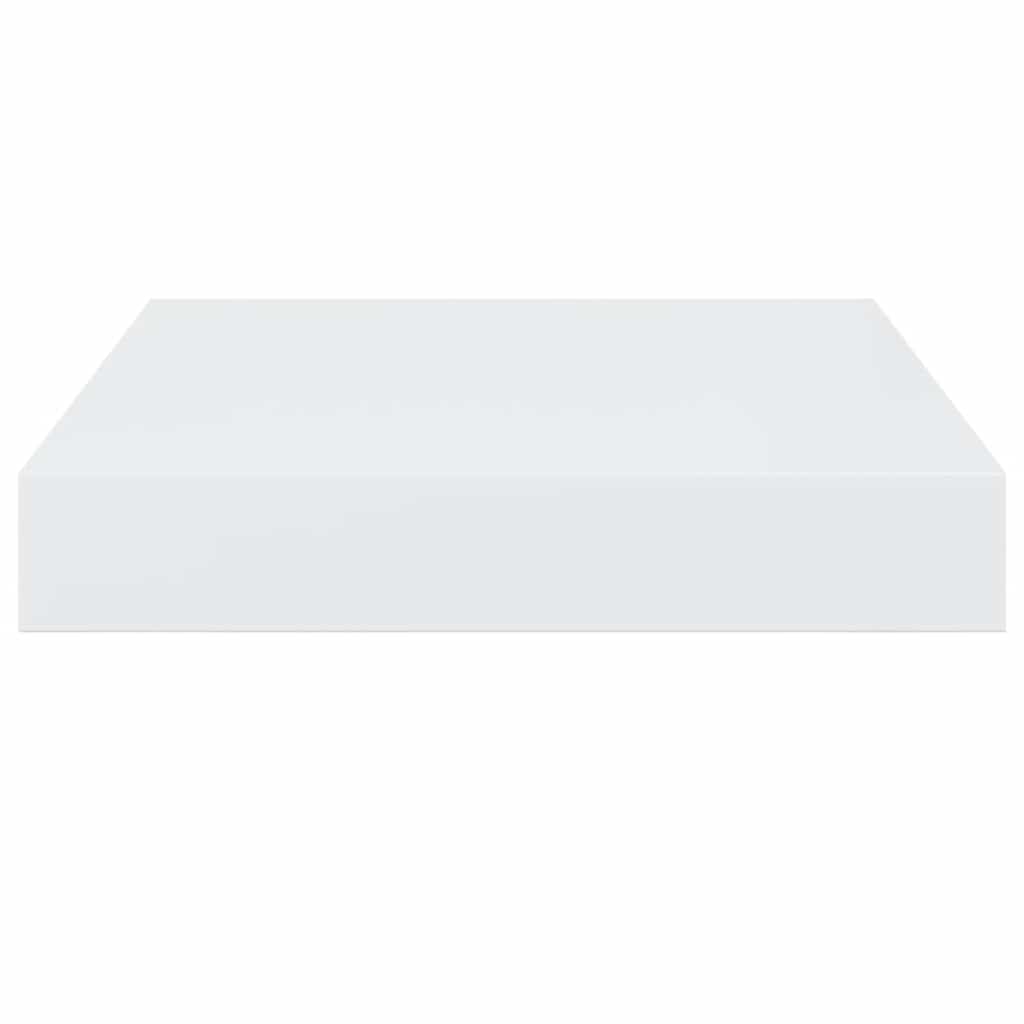 Scaffali a Parete 2 pz Bianco Lucido 23x23,5x3,8 cm in MDF