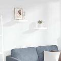 Scaffali a Parete 2 pz Bianco Lucido 23x23,5x3,8 cm in MDF