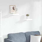 Scaffali a Parete 2 pz Bianco Lucido 23x23,5x3,8 cm in MDF