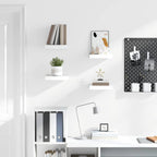 Scaffali a Parete 4 pz Bianco Lucido 23x23,5x3,8 cm in MDF