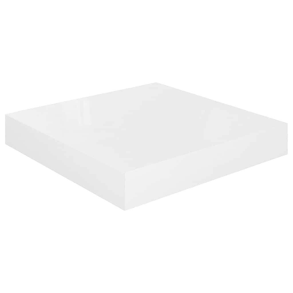 Scaffali a Parete 4 pz Bianco Lucido 23x23,5x3,8 cm in MDF