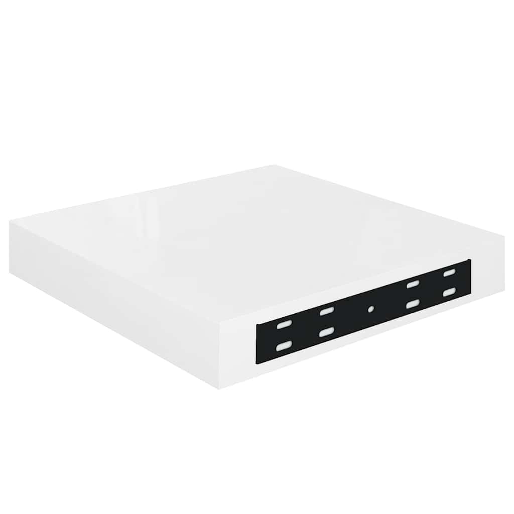 Scaffali a Parete 4 pz Bianco Lucido 23x23,5x3,8 cm in MDF