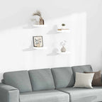 Scaffali a Parete 4 pz Bianco Lucido 23x23,5x3,8 cm in MDF