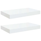 Scaffali a Parete 2 pz Bianco Lucido 40x23x3,8 cm in MDF
