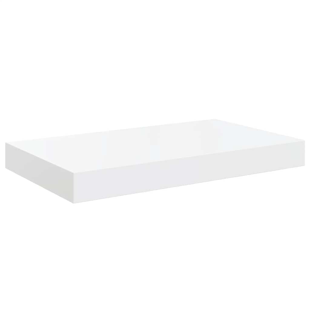 Scaffali a Parete 2 pz Bianco Lucido 40x23x3,8 cm in MDF