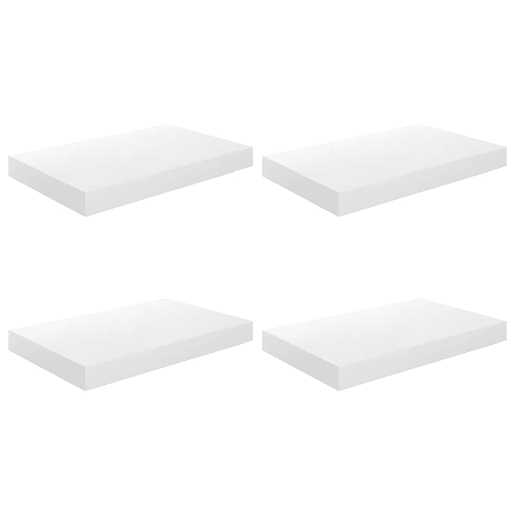 Scaffali a Parete 4 pz Bianco Lucido 40x23x3,8 cm in MDF