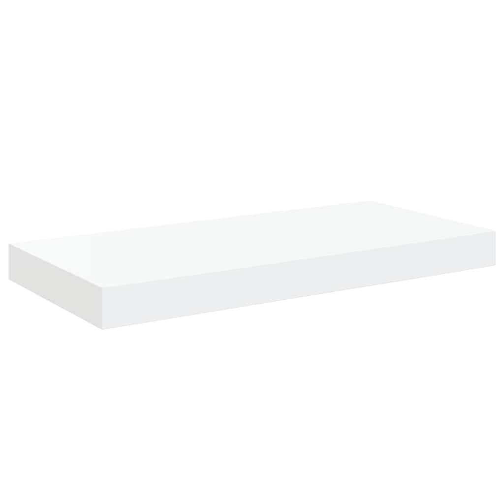 Scaffali a Parete 2 pz Bianco Lucido 50x23x3,8 cm in MDF