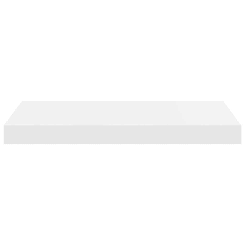 Scaffali a Parete 2 pz Bianco Lucido 50x23x3,8 cm in MDF