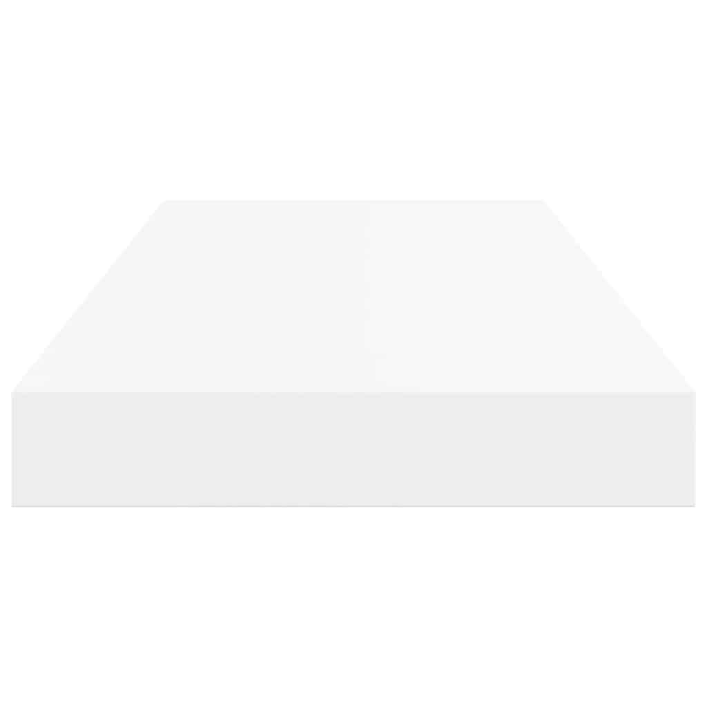 Scaffali a Parete 2 pz Bianco Lucido 50x23x3,8 cm in MDF