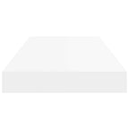 Scaffali a Parete 2 pz Bianco Lucido 50x23x3,8 cm in MDF