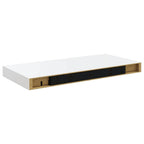 Scaffali a Parete 2 pz Bianco Lucido 50x23x3,8 cm in MDF