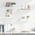 Scaffali a Parete 4 pz Bianco Lucido 50x23x3,8 cm in MDF