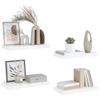Scaffali a Parete 4 pz Bianco Lucido 50x23x3,8 cm in MDF