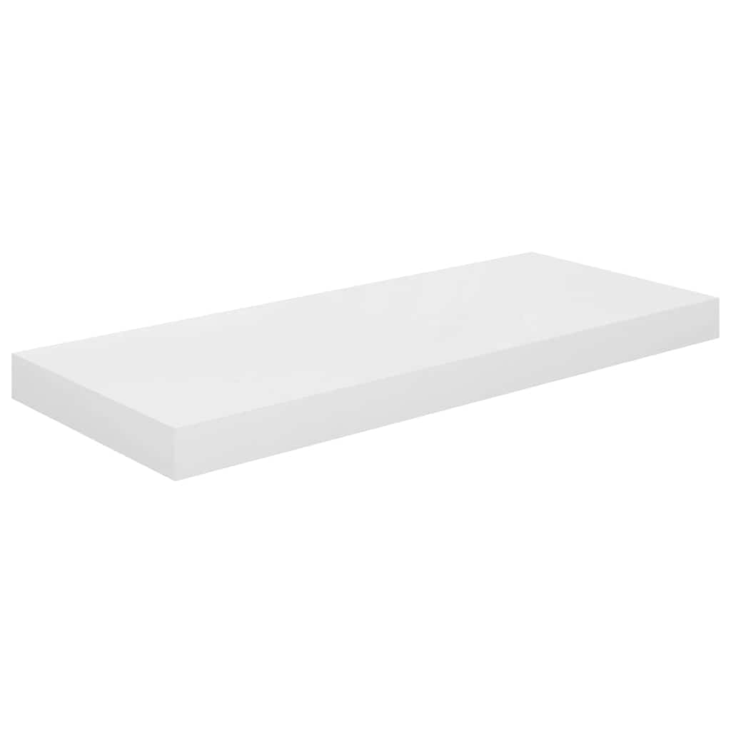 Scaffale a Parete Bianco Lucido 60x23,5x3,8 cm in MDF