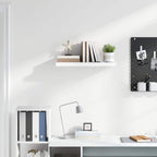 Scaffale a Parete Bianco Lucido 60x23,5x3,8 cm in MDF