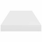 Scaffale a Parete Bianco Lucido 60x23,5x3,8 cm in MDF